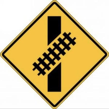 Accuform RAIL SIGN SKEWED CROSSING 30 X FRW532DP FRW532DP